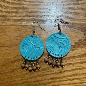 Homemade tooled earrings